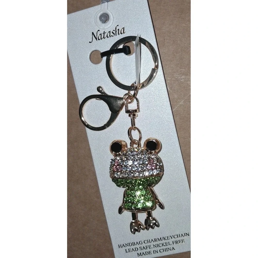 Natasha Bling Frog Bag Charm Keychain